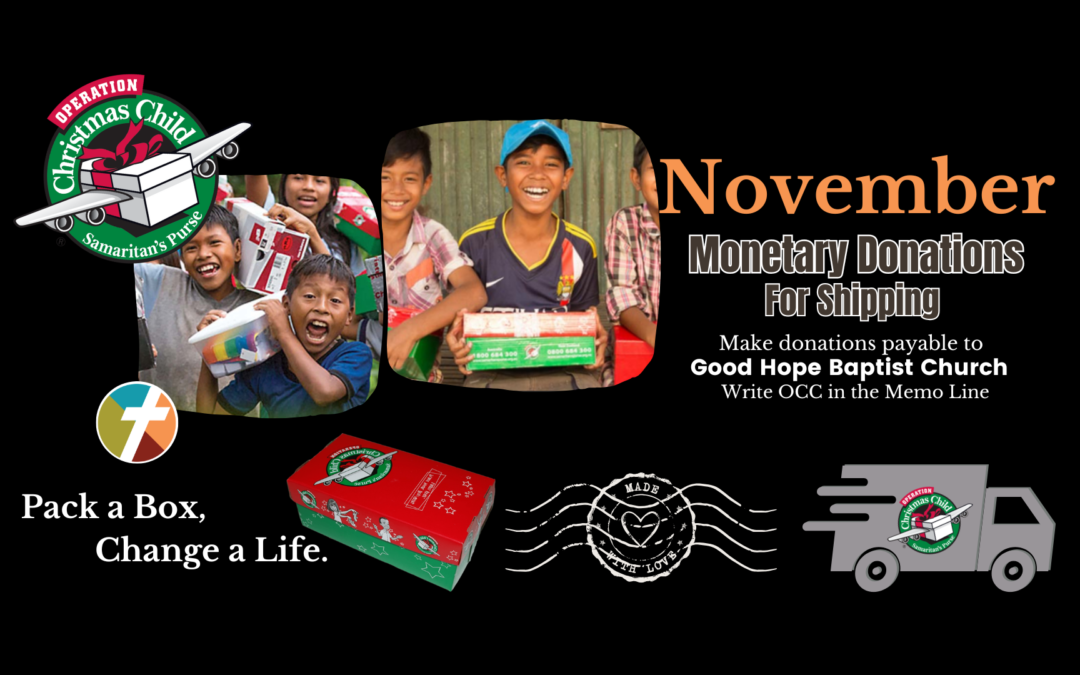 Operation Christmas Child November Collections