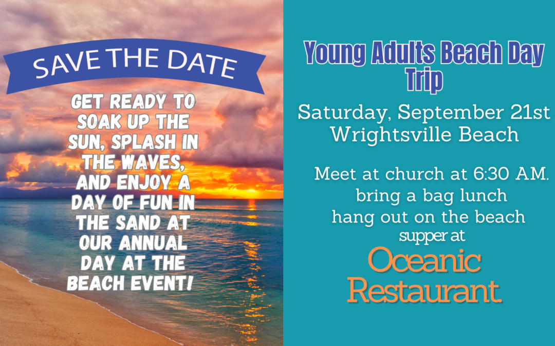 Young Adult Beach Day Trip – September 21