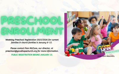 Preschool 2025 – 2026 Registration – January