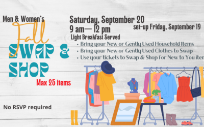 Men’s & Women’s Ministry Fall Swap & Shop – September 20