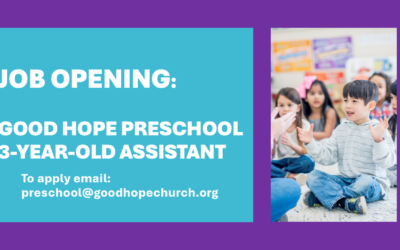 Job Opening Preschool Assistant